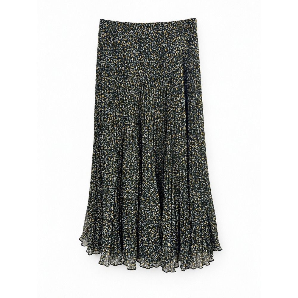 Abercrombie & Fitch Small Black Floral Maxi Skirt Tiered Boho Cottagecore